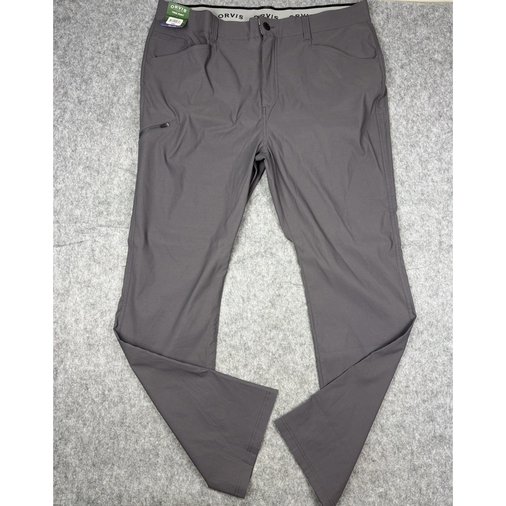 NEW Orvis Trek Pants Mens 40x34 Gray Stretch Water Repellent Hiking